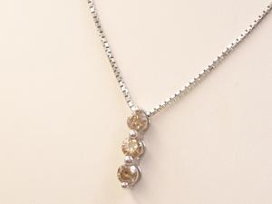 K18WG/Pt850 ダイヤ 0.5ct ネックレス 4.8g